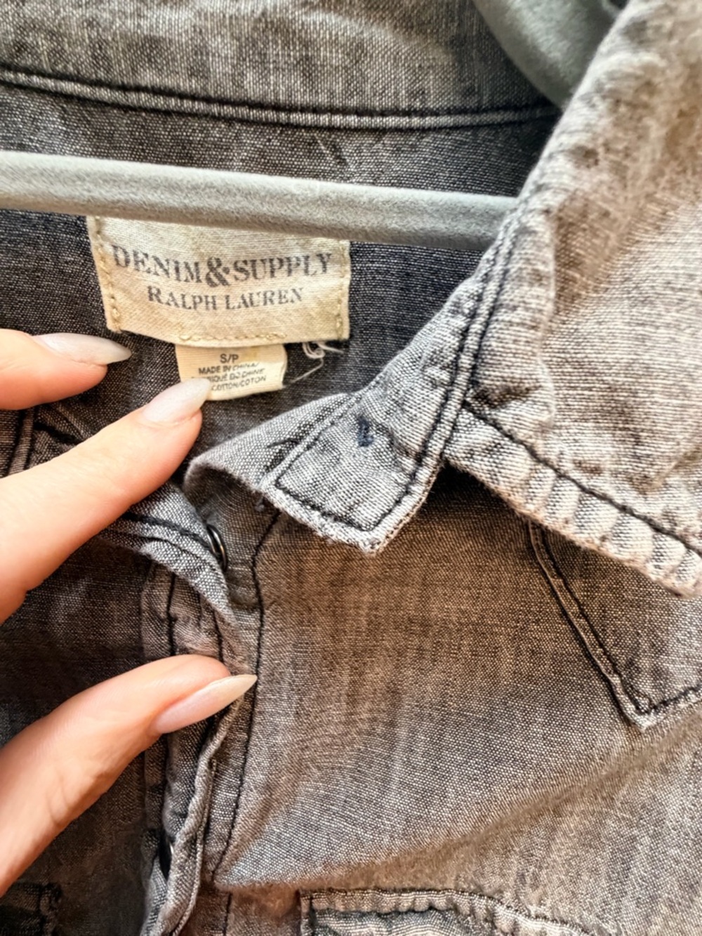 Denim & Supply Ralph Lauren Grey Washed Denim Shirt - Picture 3 of 7